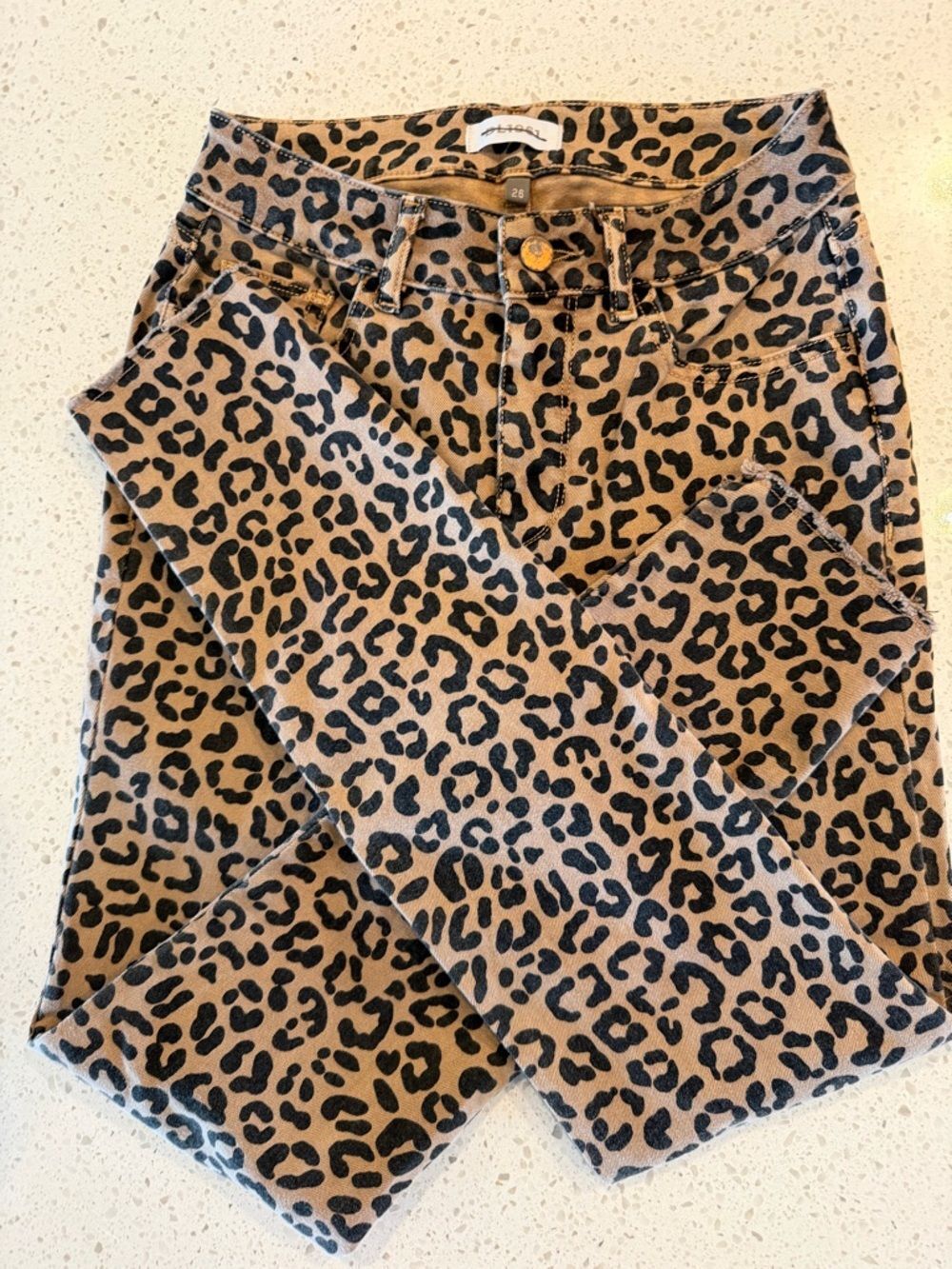 DL1961 Tan and Black Leopard Skinny Jeans Waist 26/Inseam 27